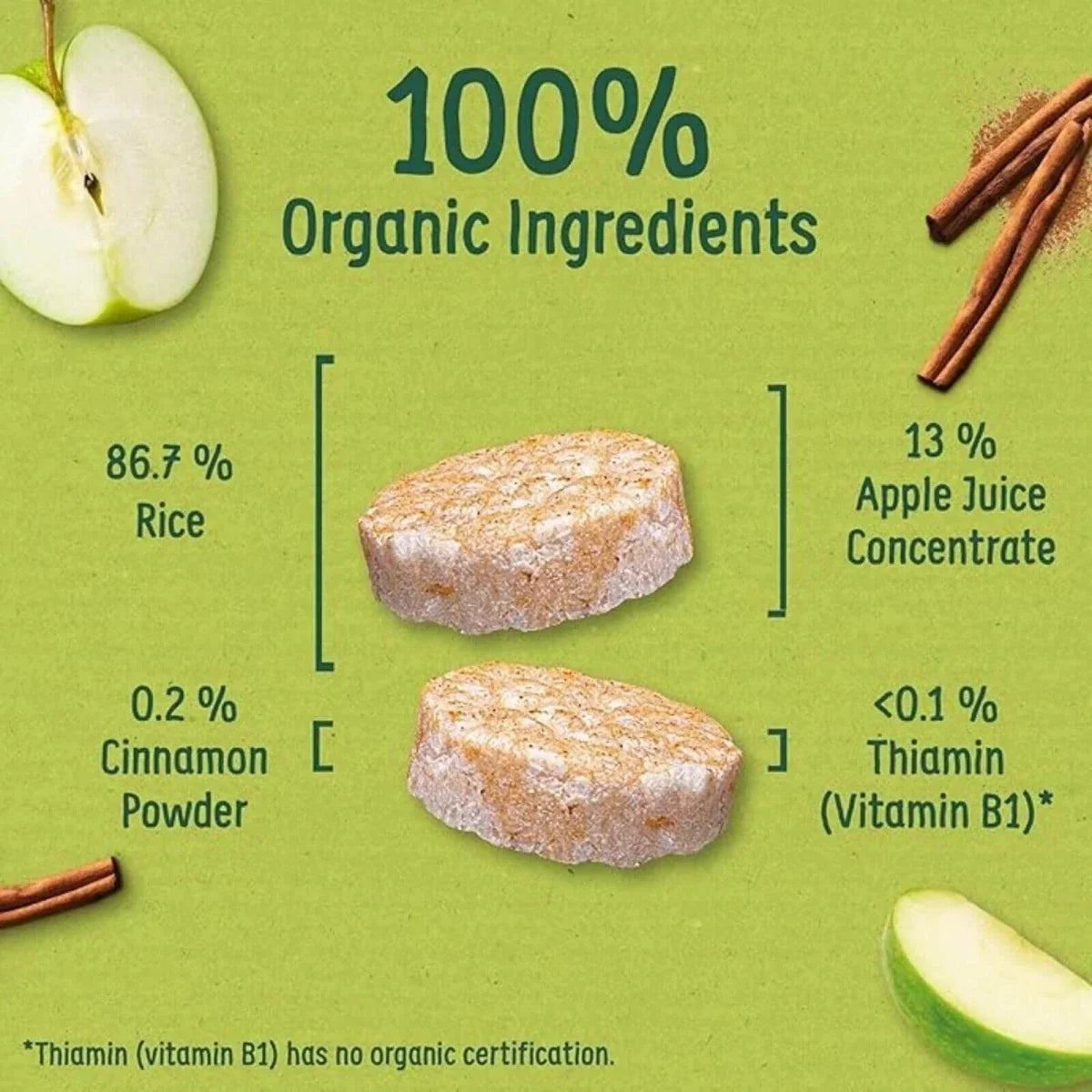 Organix Apple Rice Cake Clouds 7+ months 72g (4x18g)