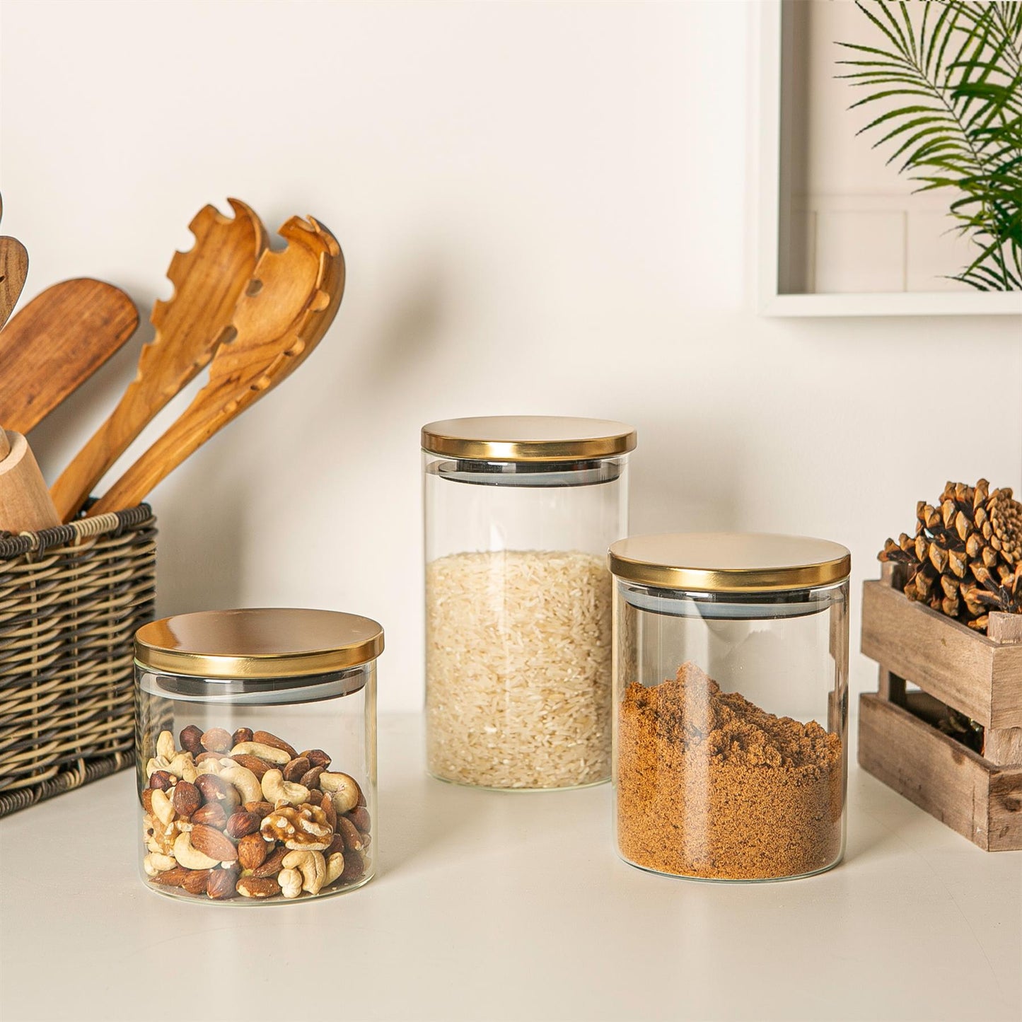 750ml Scandi Storage Jar with Metallic Lid
