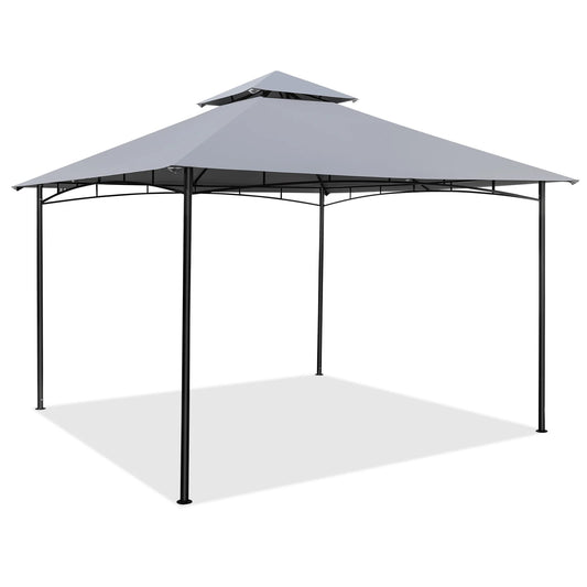 330 x 330 cm Patio Gazebo Outdoor Gazebo with Heavy-Duty Metal Frame-Gray