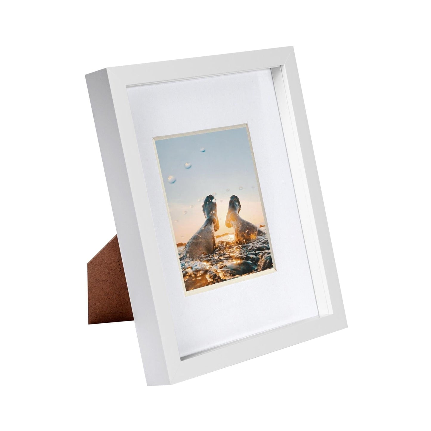 8" x 10" White 3D Box Photo Frame with 4" x 6" Mount