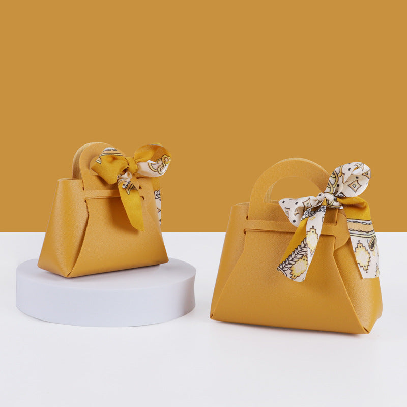 Modern Minimalist Leather Candy Box With Ribbon