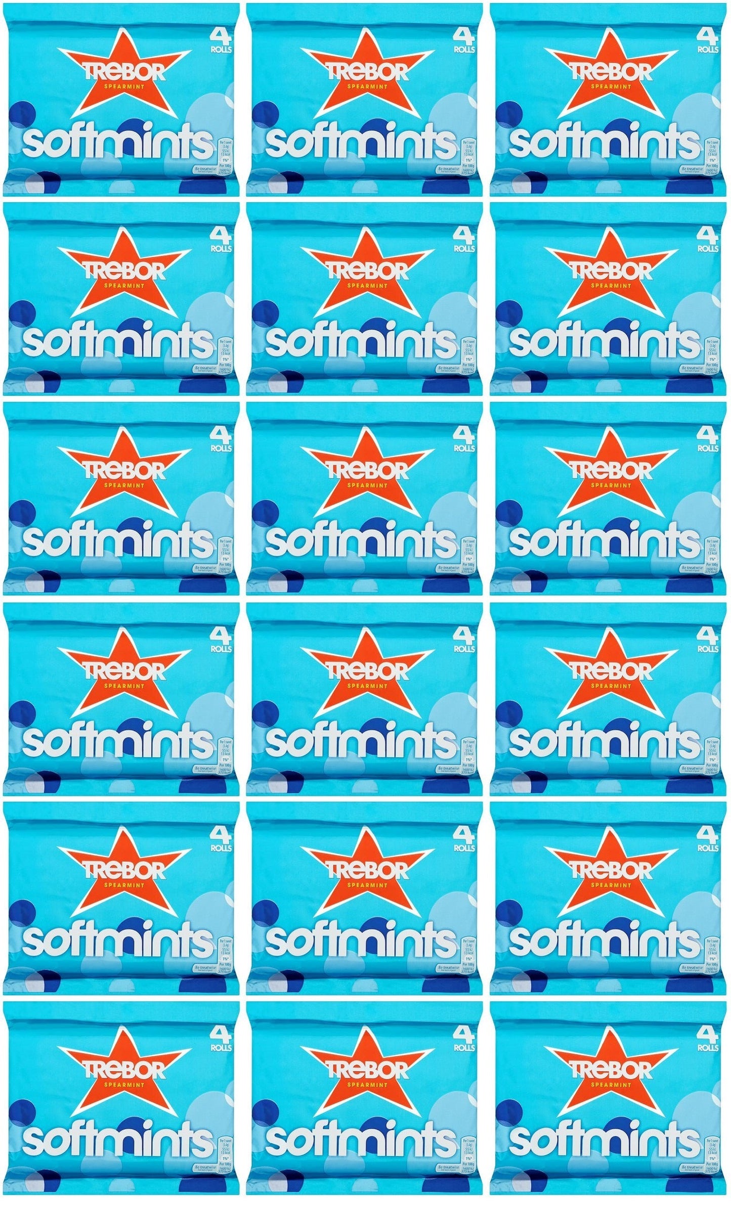 18 x Trebor Softmints Spearmint Mints 4 Pack 179.6G