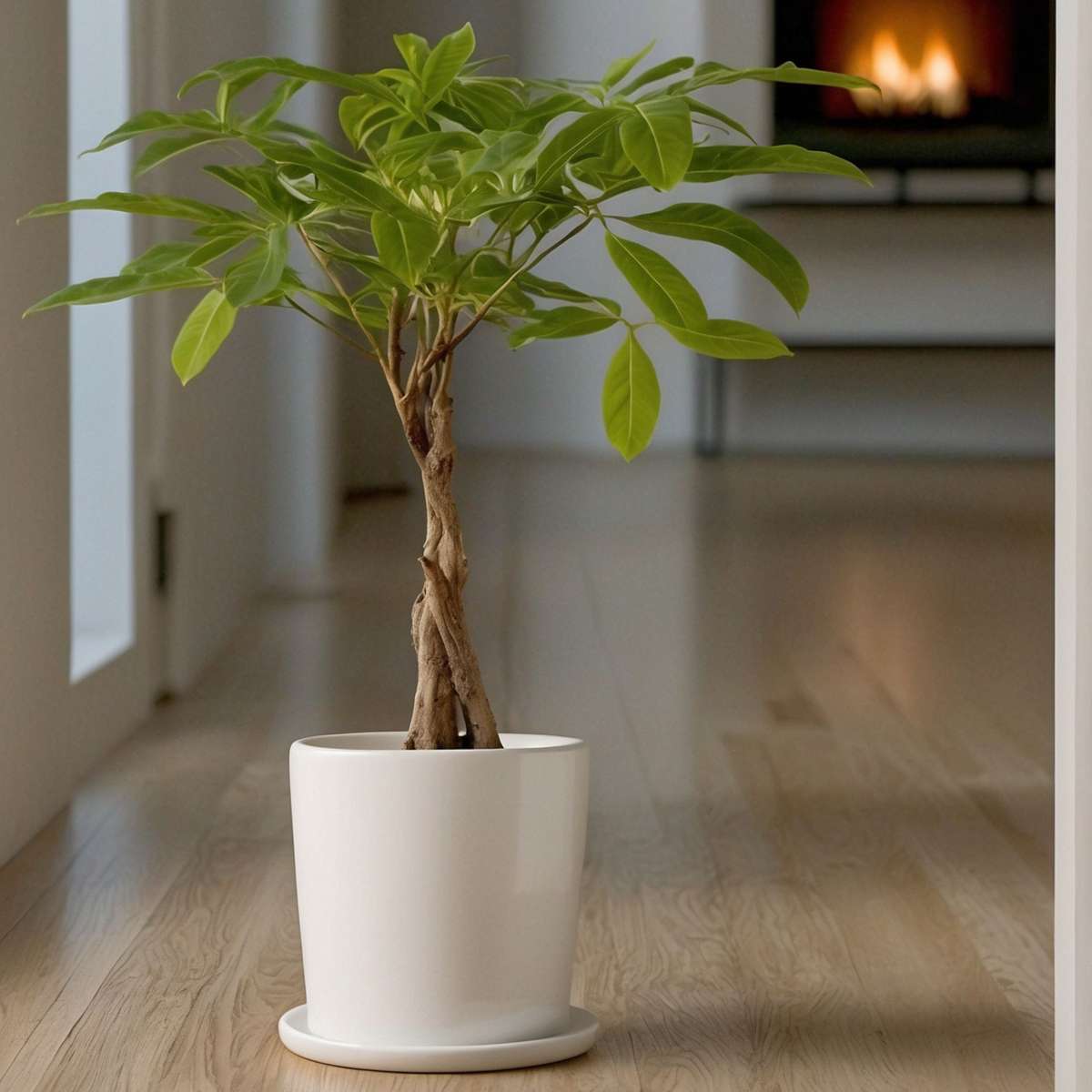 Money Tree Plant - Pachira aquatica - Height 60-70cm - ⌀17cm