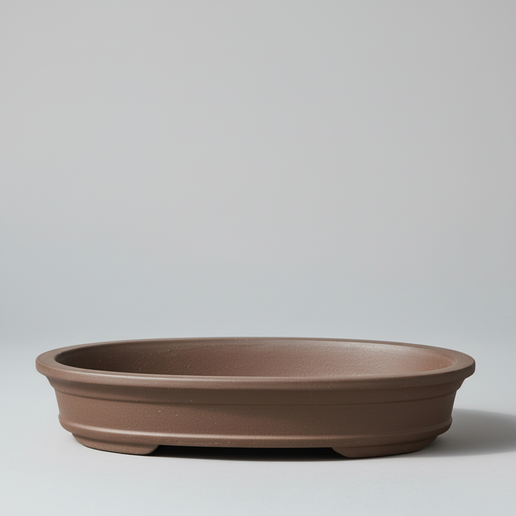 33cm Unglazed Bonsai Pot | Oval | 33cm x 23cm x 5cm | Brown