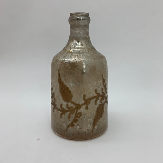 11" ANTIQUE SILVER GLASS DECORATIVE VASE