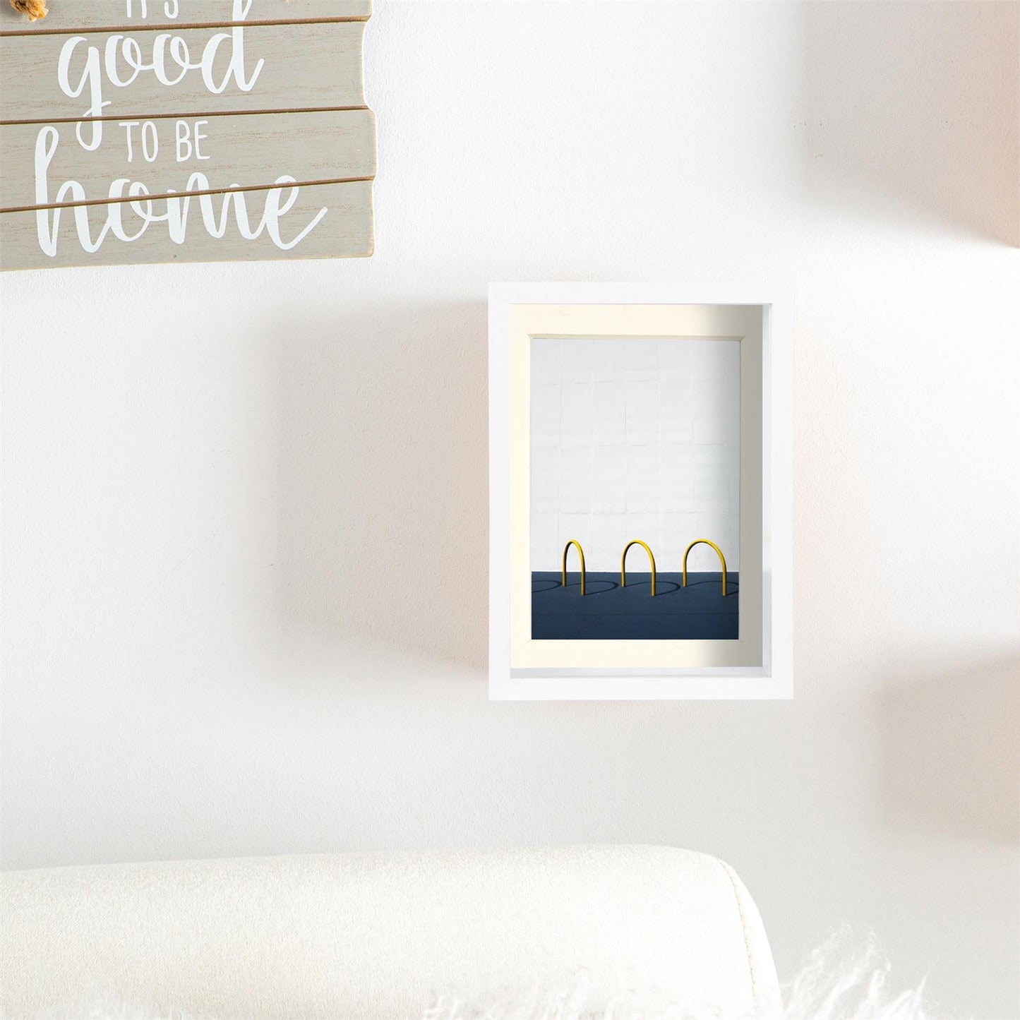 5" x 7" White 3D Deep Box Photo Frame - with 4" x 6" Mount