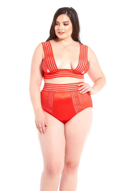 2 Pc Novelty Elastic Bra Set - GL34044X - [GL34044X-RED-1X]