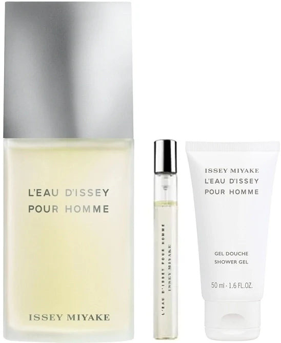 Issey Miyake L'Eau d'Issey Pour Homme Gift Set 125ml EDT + 50ml Shower Gel + 10ml EDT Men's Fragrance