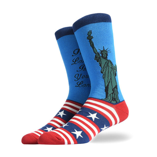 Fashion Creative Hamburger Pizza Alien Men Socks Cute Series