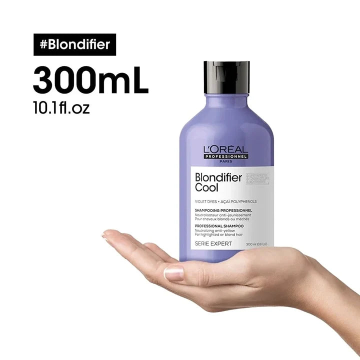 L'Oréal Professionnel Serié Expert Blondifier Cool Shampoo for Neutralising Yellow Tones & Enhancing Cool Blonde Vibrancy