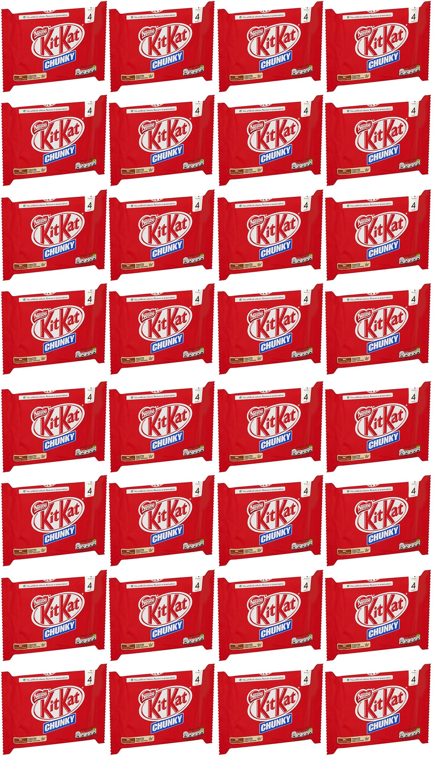 32 x Kit Kat Chunky Milk Chocolate Bar Multipack 40G 4 Pack