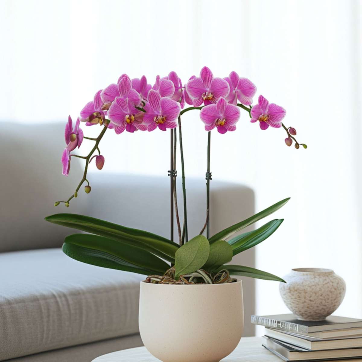 Moth Orchid - Phalaenopsis Multiflora with basket - Height 35-45cm - ⌀12cm