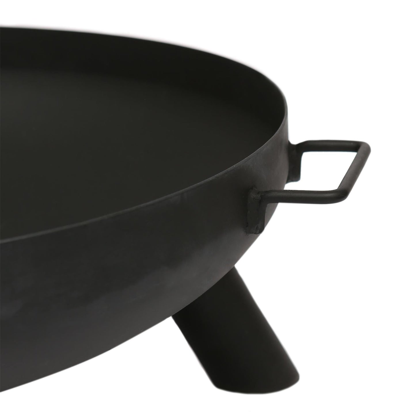 Large Round Iron Fire Pit - 68cm - Black