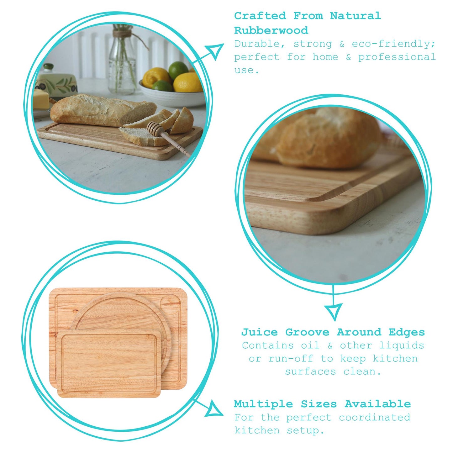 30cm x 20cm Rectangular Wooden Chopping Board