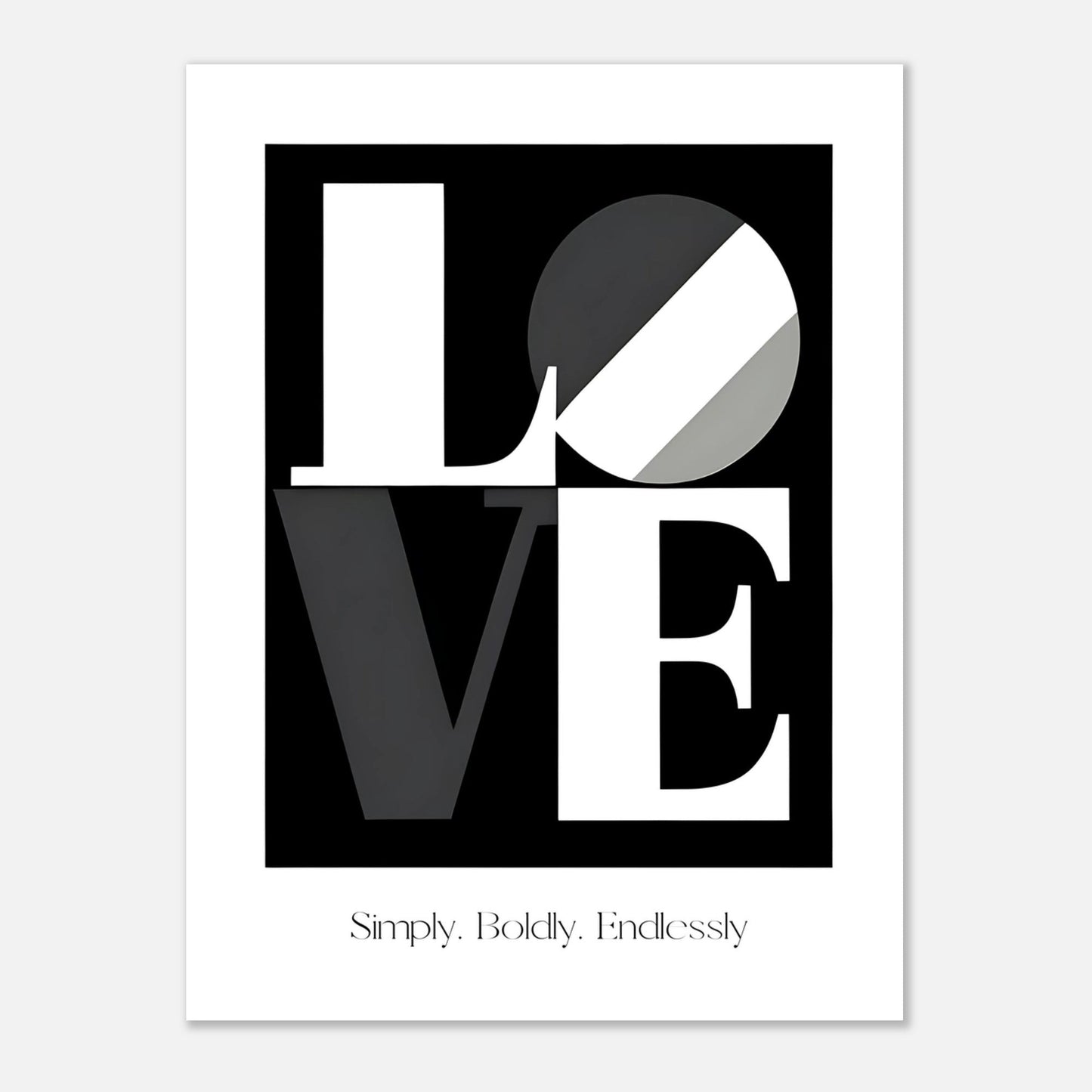 Minimalist Bold Black and White LOVE Poster