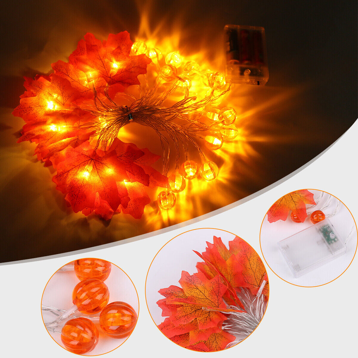 Halloween String Lights Pumpkin Lamp Light up Indoor Outdoor Garden Party Decor