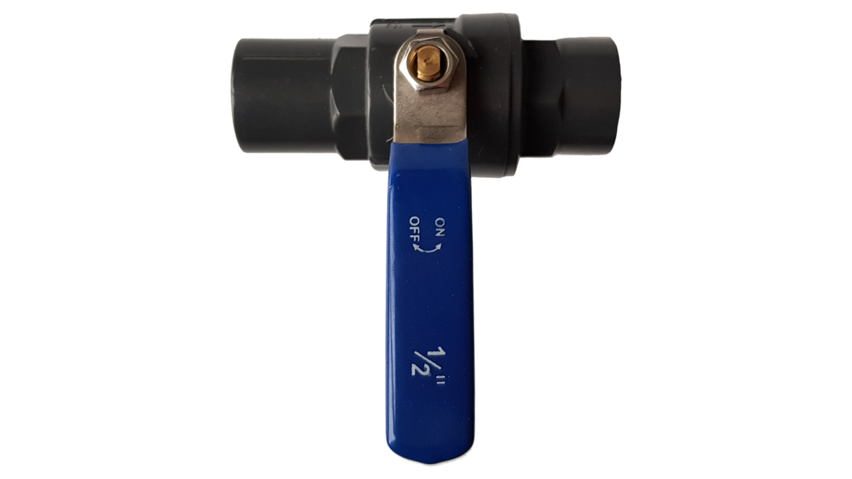 PP 1/2" BSPF Stopcock with Stainless Steel Ball Valve and Handle
