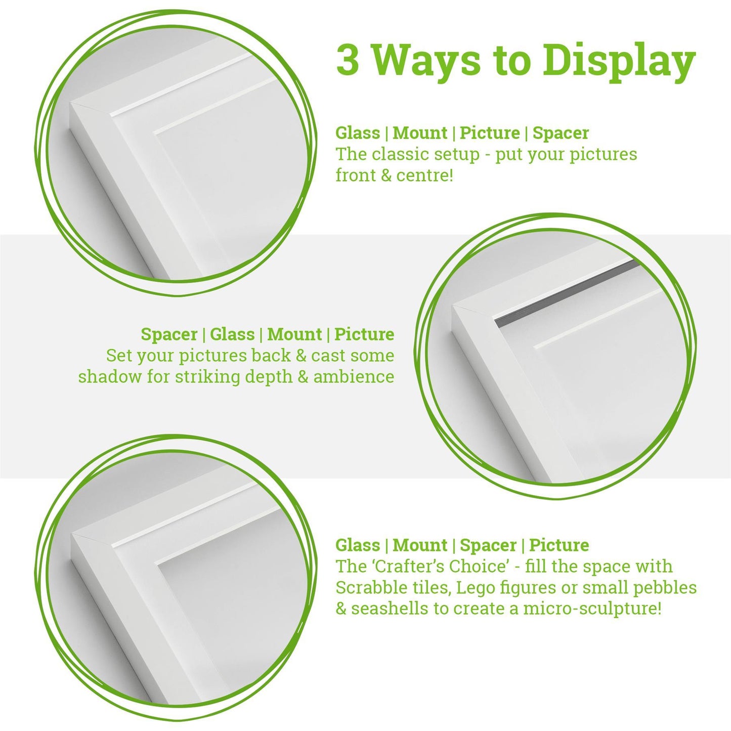 8" x 10" Light Wood 3D Deep Box Photo Frame - with 5" x 7" Mount