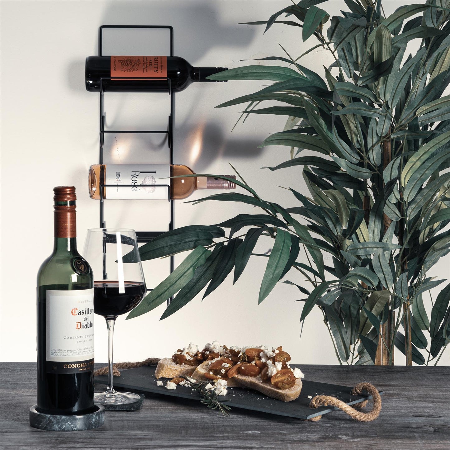 2pc Marble Wine Cooler & Coaster Set