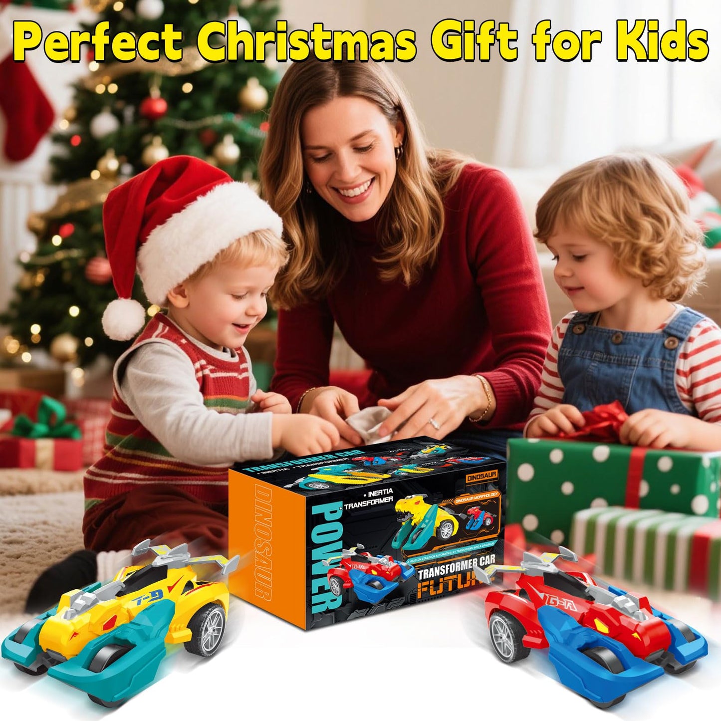 365park Dinosaur Monster Truck Toys - 2 Pack Push & Go Cars for Ages 3-4