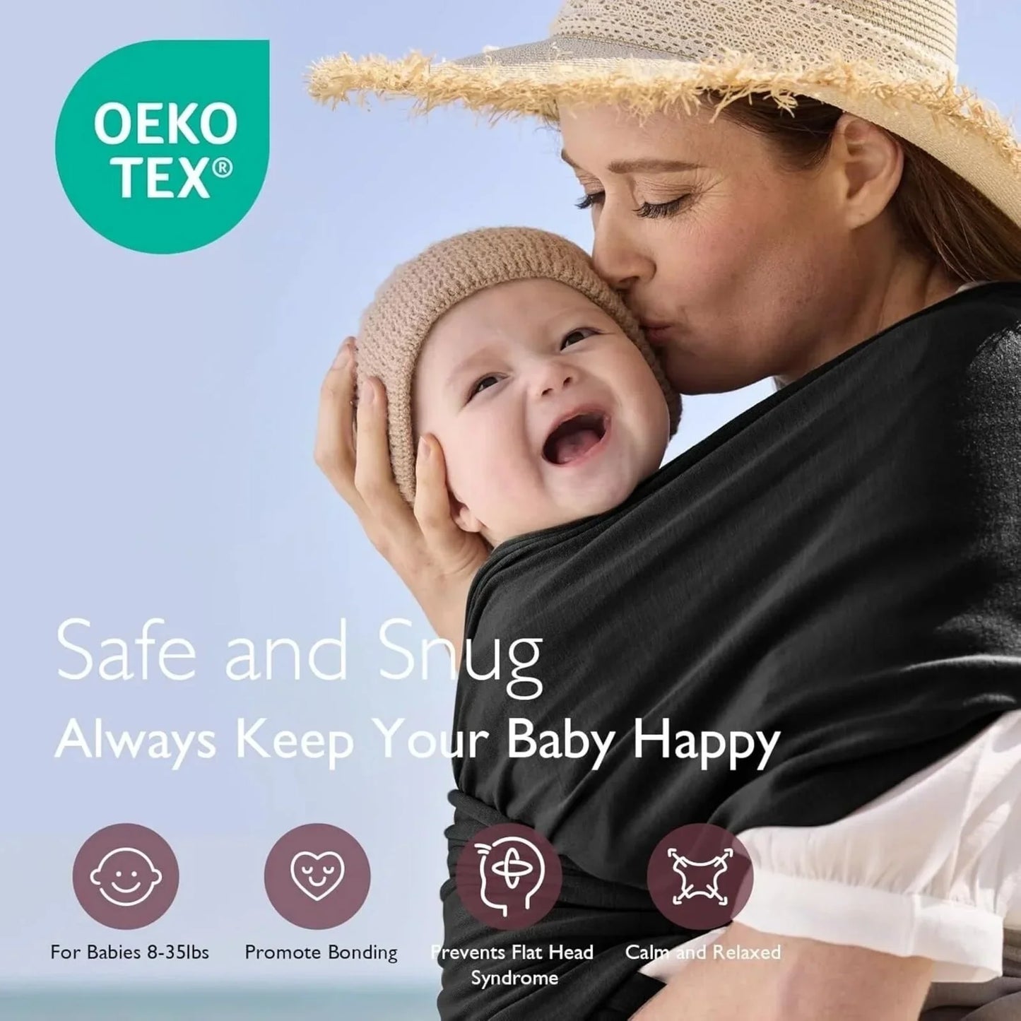 Momcozy Baby Wrap Carrier - Black
