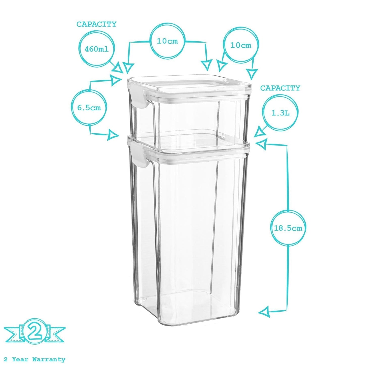 8pc Airtight Plastic Food Storage Containers Set