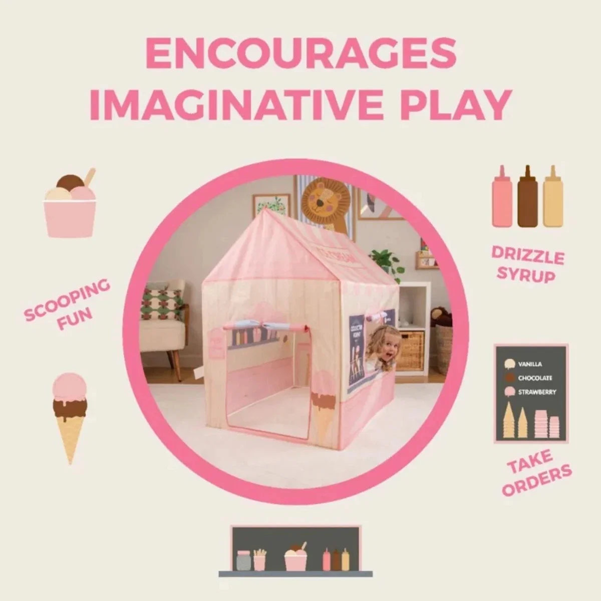 Mookie Activo Pop-Up Tent - Ice Cream