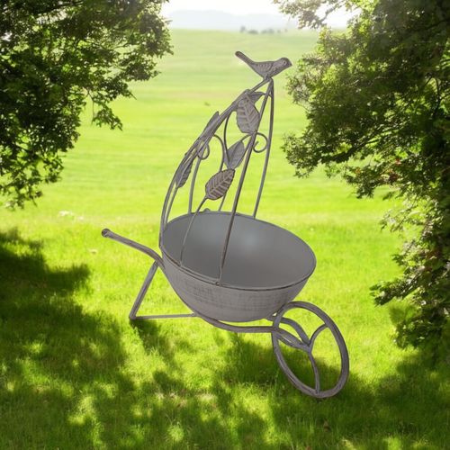 36CM CREAM METAL GARDEN PLANTER