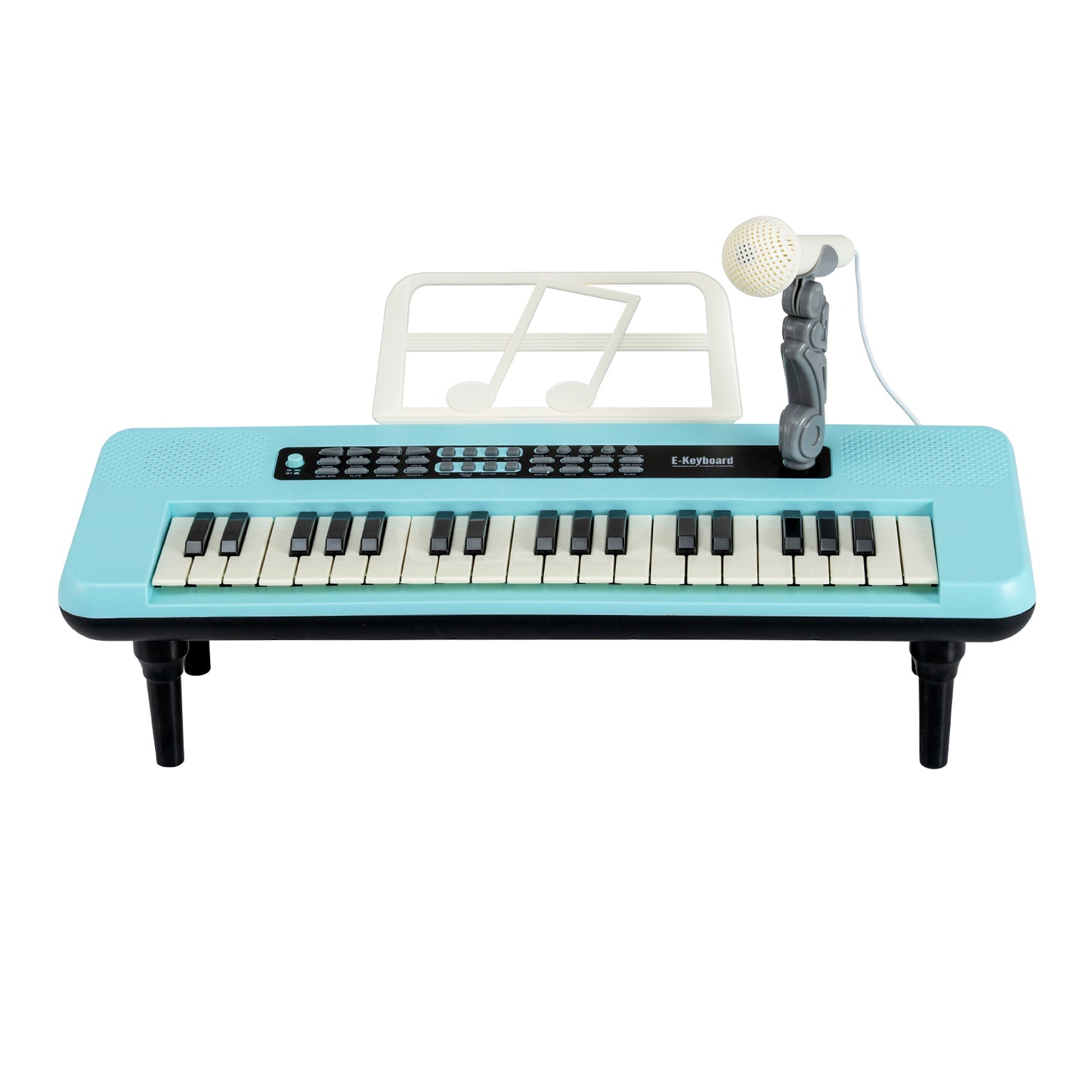 37 Keys Kids Portable Piano Keyboard with Microphone and Music Stand-Blue