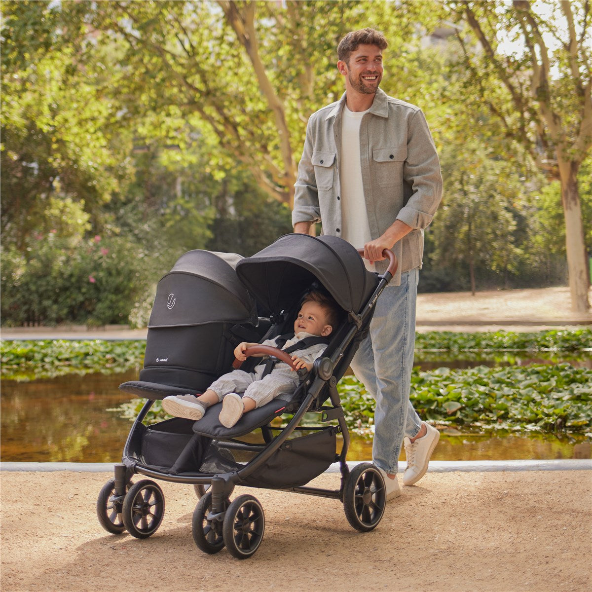 Jane Twinlink Luxe Pushchair & Pram with Footmuffs