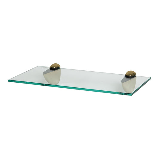 40cm Floating Glass Shelf with Gold Fixings