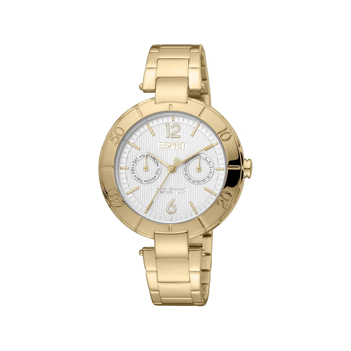 Esprit Women's Gold Stainless Steel Watch, Silver Dial | Es1l063m0055