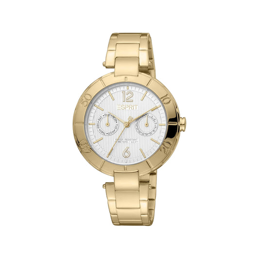 Esprit Women's Gold Stainless Steel Watch, Silver Dial | Es1l063m0055