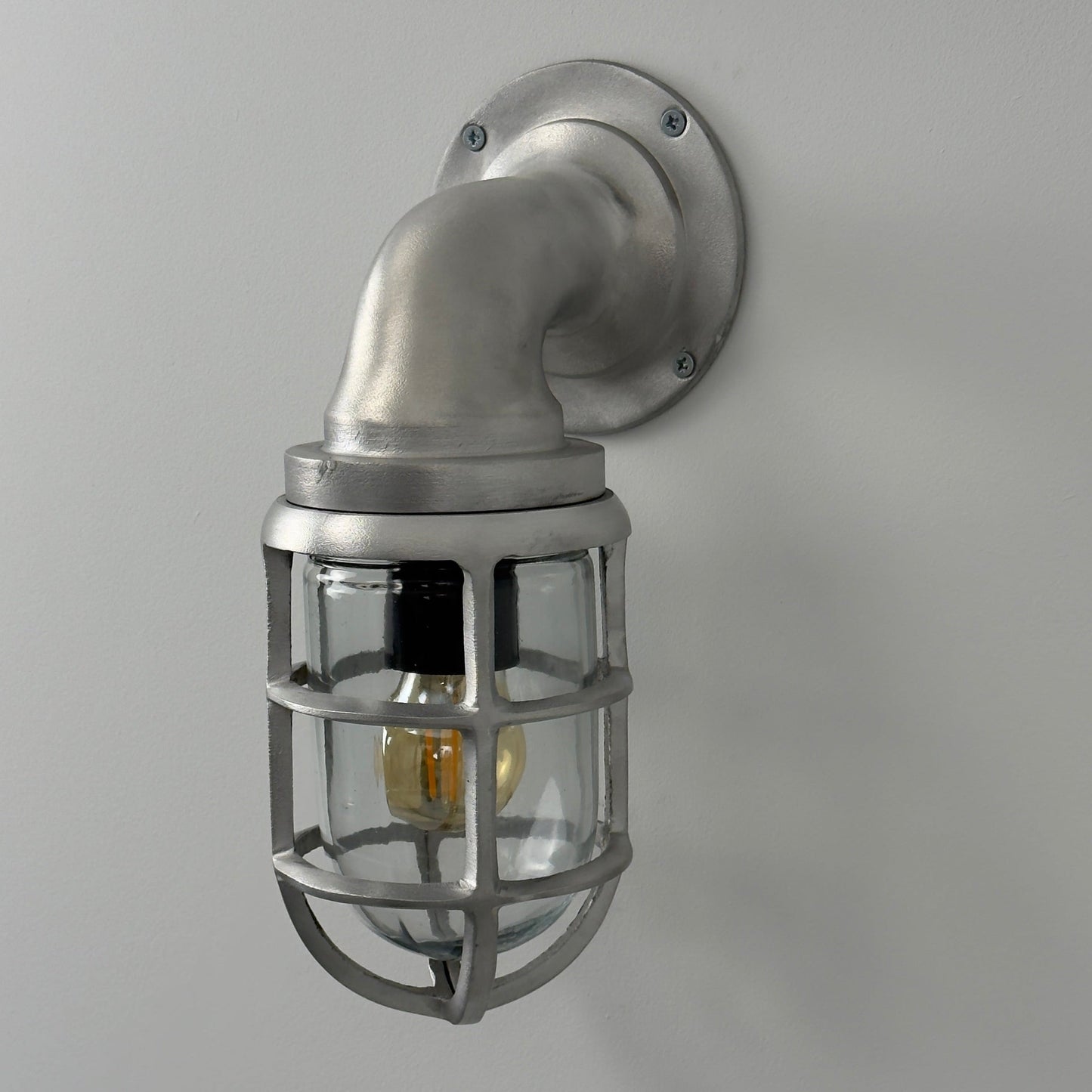 Beachamwell Raw Cast Swan Neck Wall Light - IP65