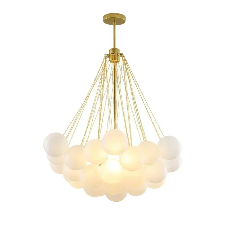 37 Glasses Bubble Chandeliers Frosted Glass Gold Black Pendant Light