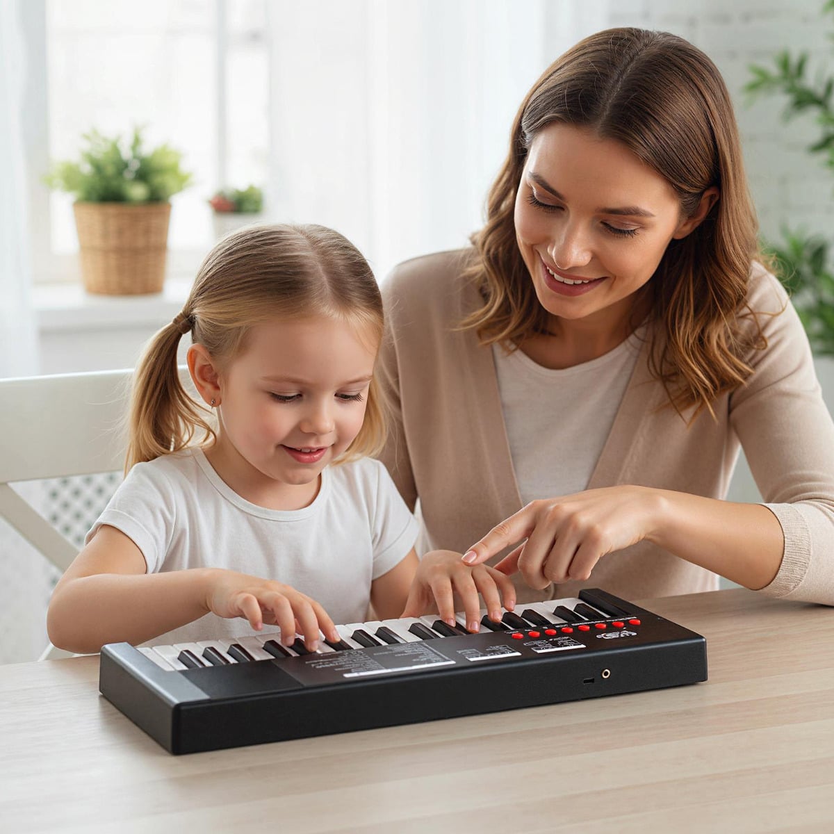 37 Keys Kids Piano Keyboard with Microphone Portable Electric Piano for Toddlers-Black