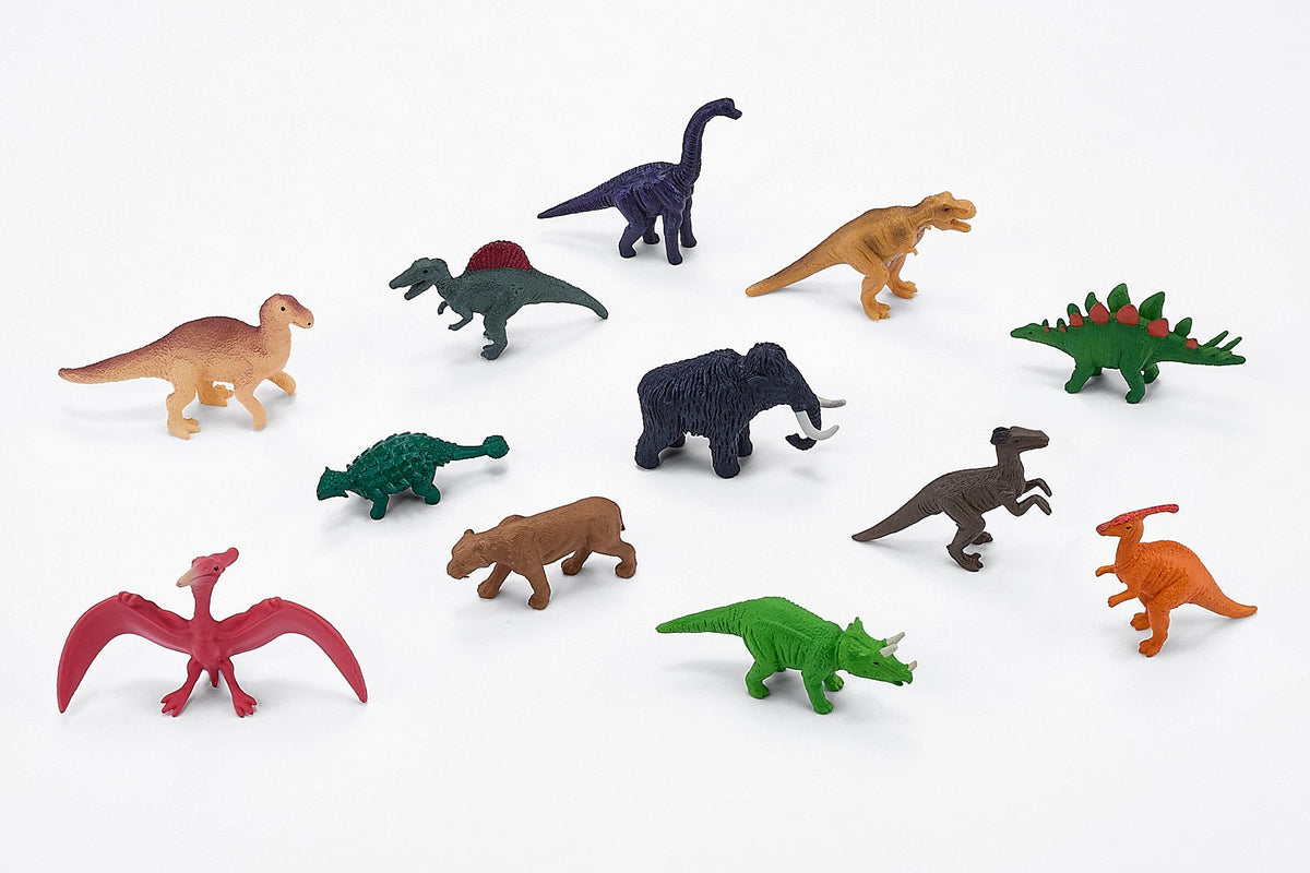 Dinosaur Mini Worlds Playset 12pc Prehistoric Figures