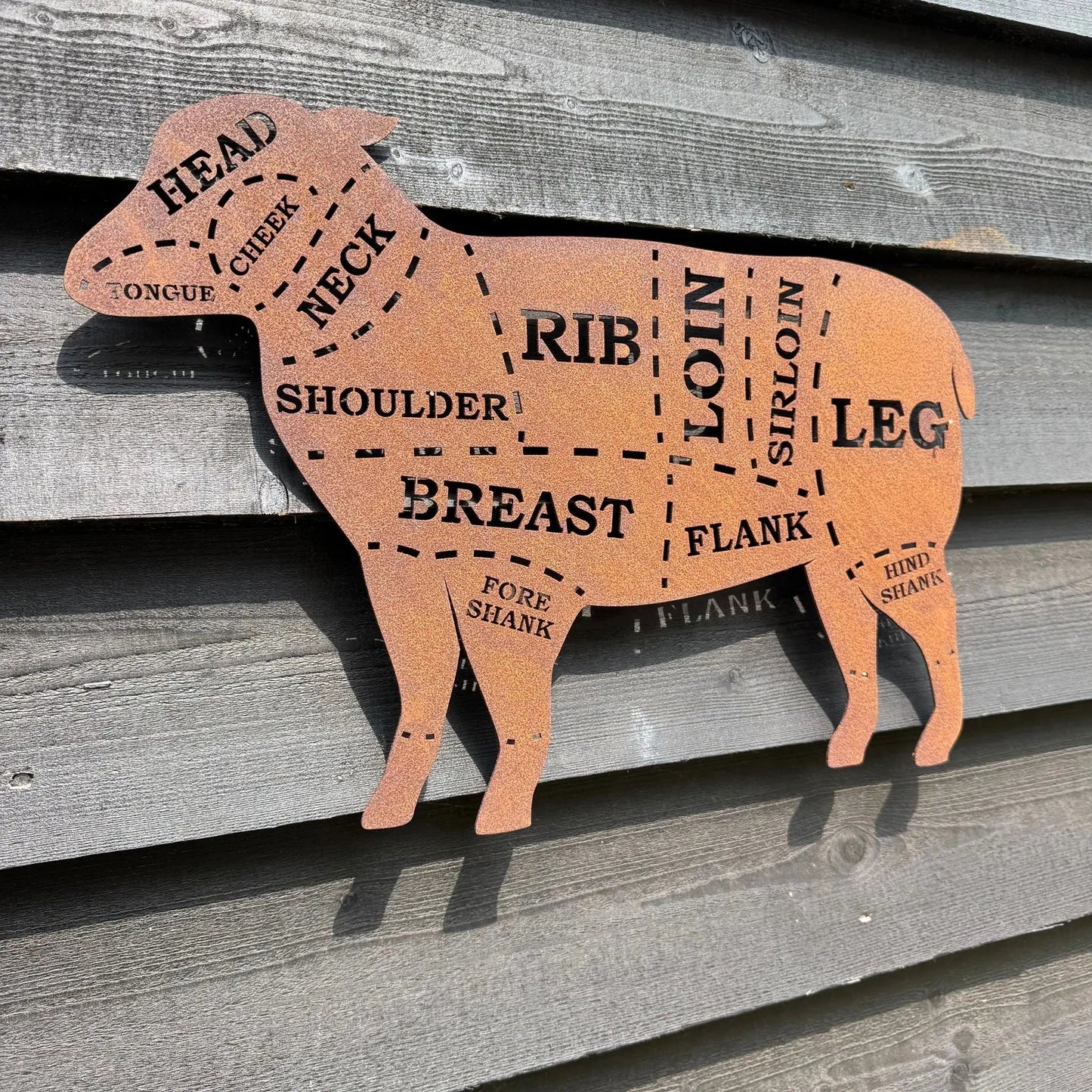 Rusty Metal Butchers Lamb Sign