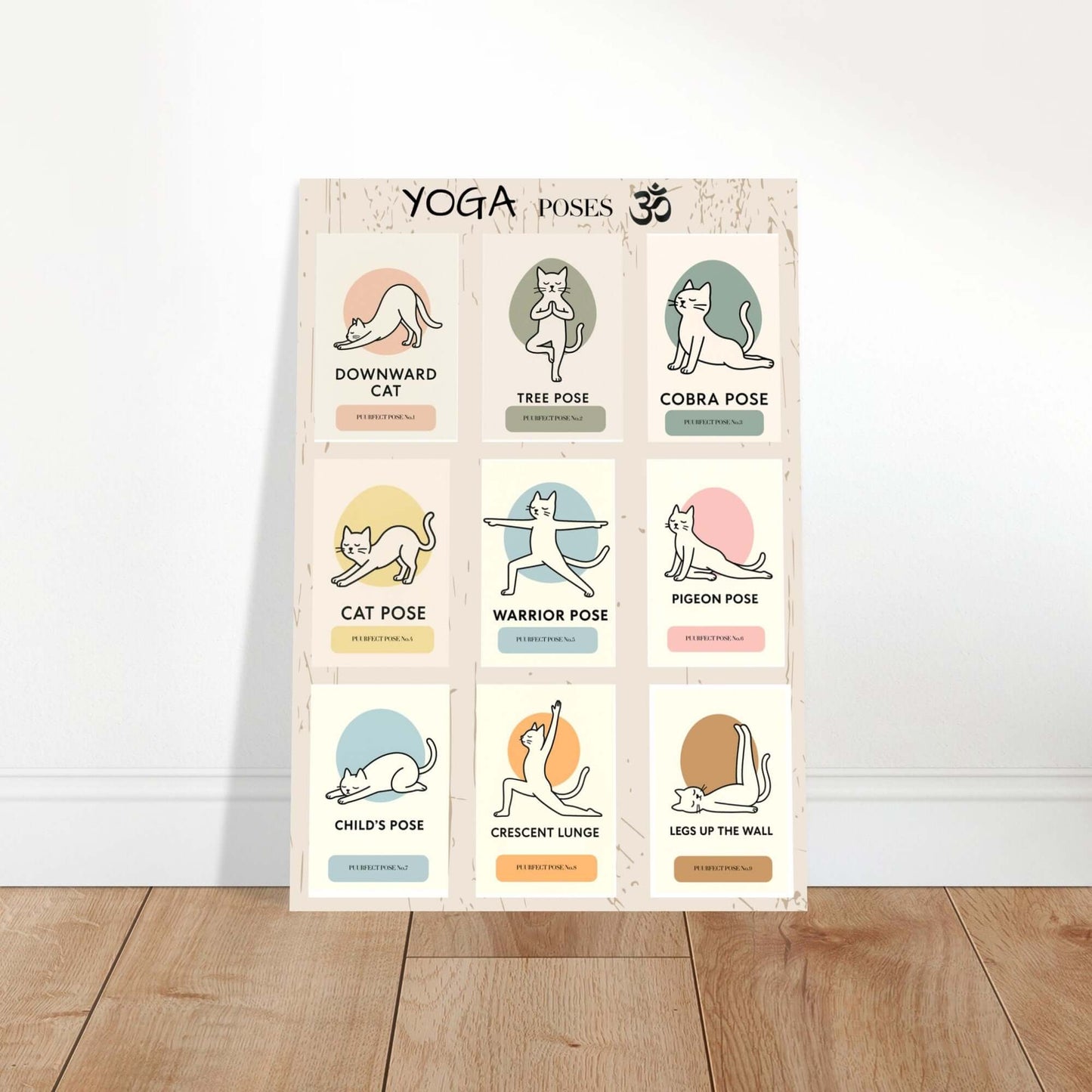 Funny Cat Yoga Wall Art