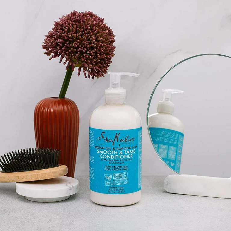 Shea Moisture Argan Oil & Almond Milk Smooth & Tame Conditioner 13 oz / 384 ml - For Dry, Frizzy Hair
