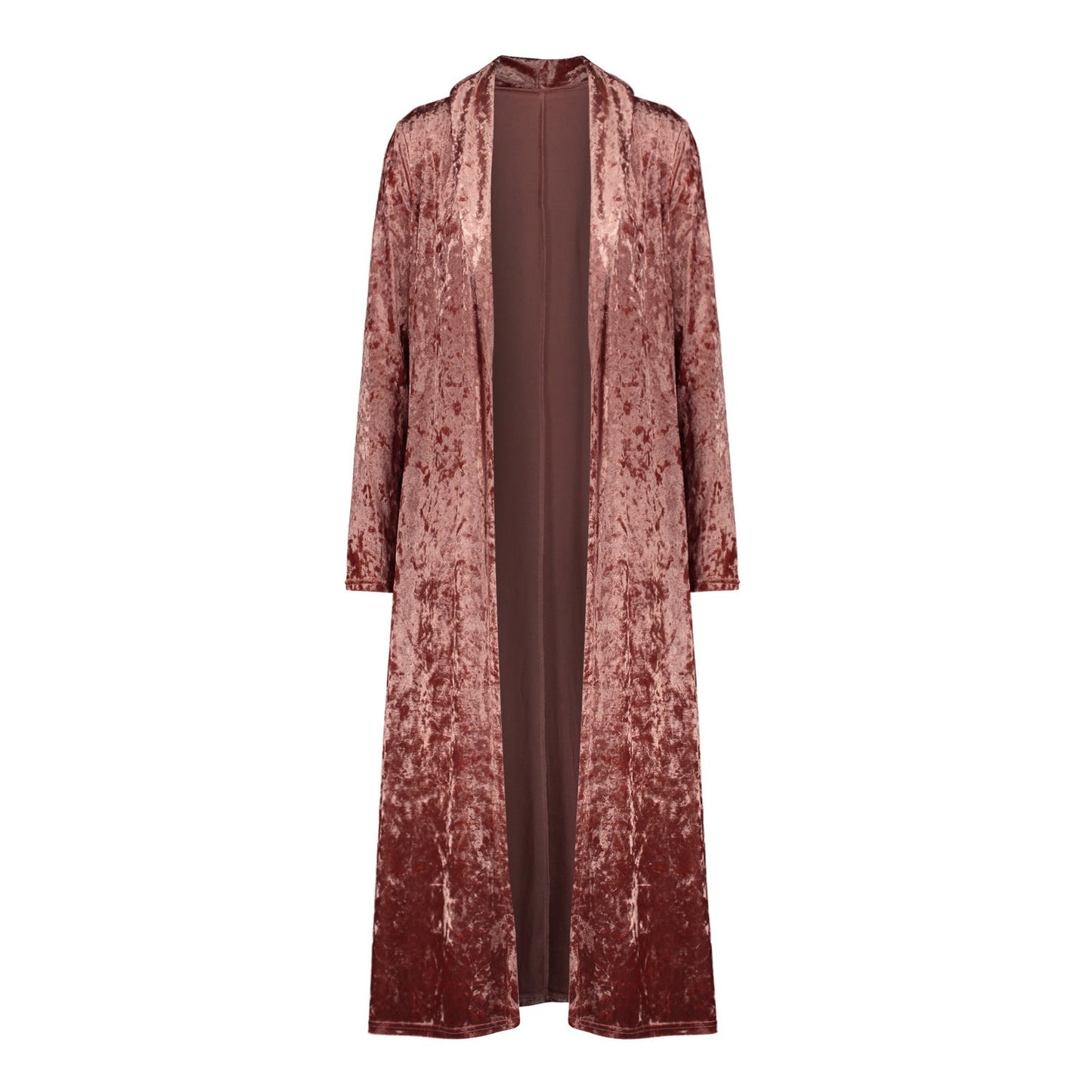 Long sleeve plus length velvet trench coat