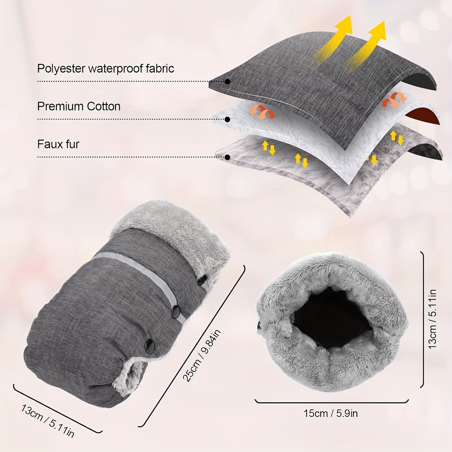 Cozy & Warm Stroller Handlebar Gloves - Windproof, Insulated Grip Covers For Cold Weather Protection