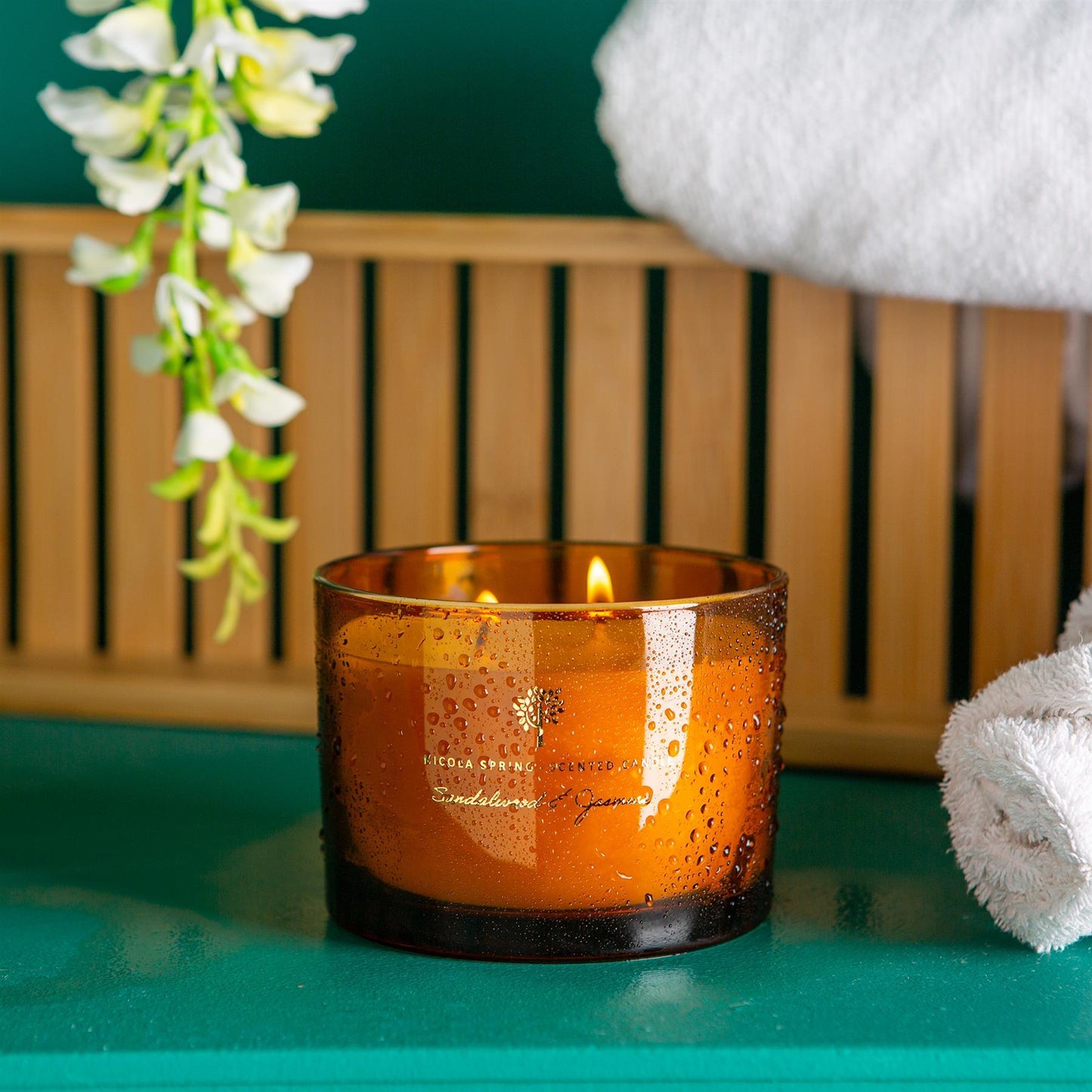 350g Double Wick Sandalwood & Jasmine Soy Wax Scented Candle