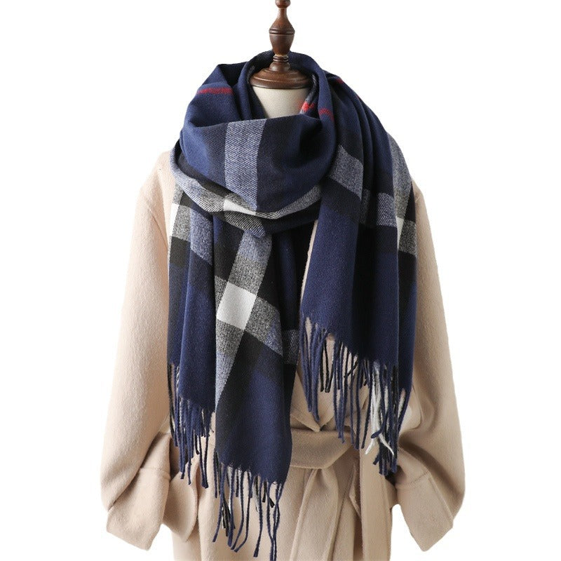 Luxury Cashmere-Like Plaid Warm Shawl | Unisex Winter Scarf