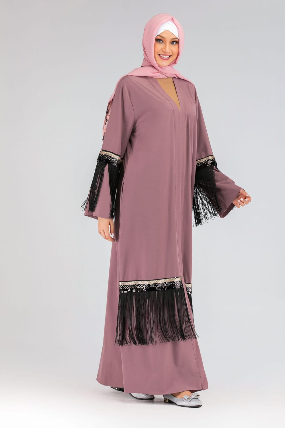 Fringed Abaya - Luxury Statement Piece