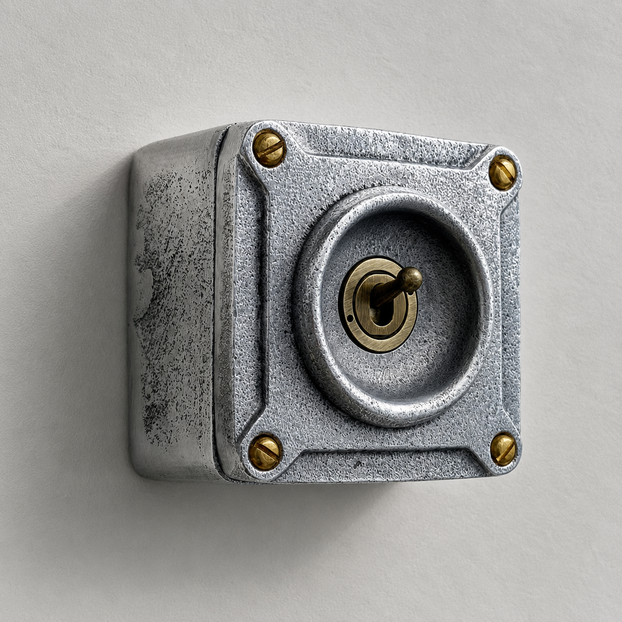 Single Gang Cast Aluminium Conduit Toggle Light Switch | 2 Way
