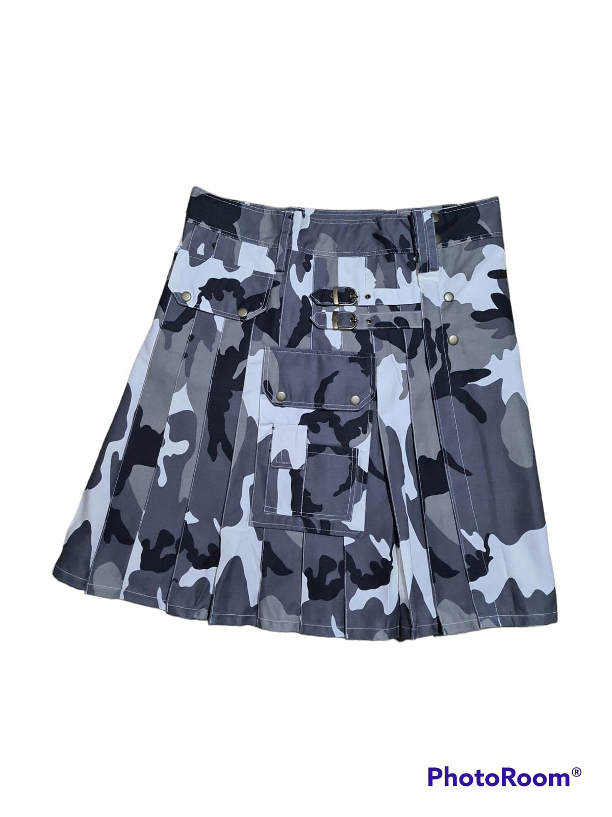 Men’s Urban Camouflage Tactical Utility Kilt – Army Style Cargo Kilt with Pockets