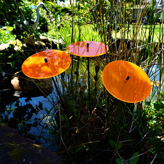 Large Garden Decor Ornaments Set of 3 'Sun Discs'