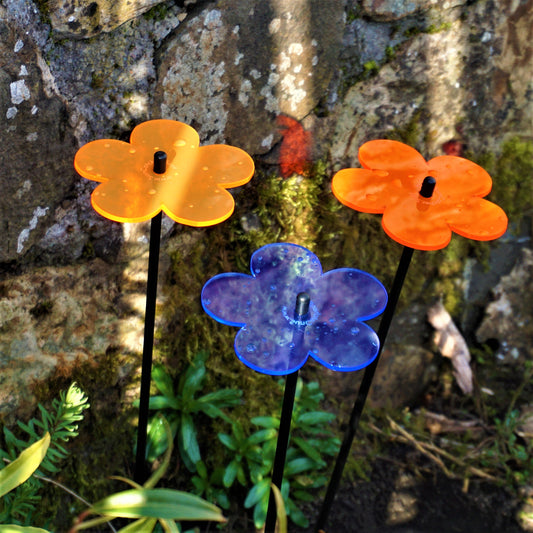Garden Décor Ornaments Set of 3 'Blossoms'