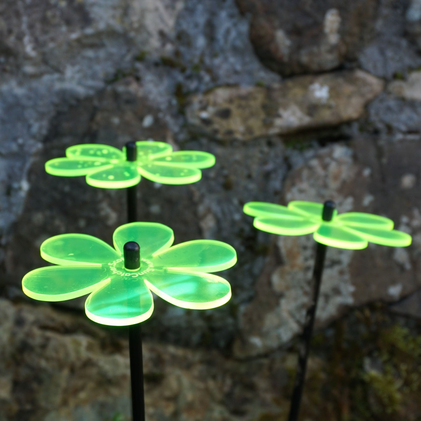 Garden Décor Ornaments Set of 3 'Daisies'